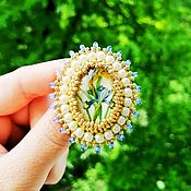 Украшения handmade. Livemaster - original item Brooch made of beads " Flowers". Handmade.