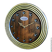 Для дома и интерьера handmade. Livemaster - original item Wall clock. Beech. Old gold. Four.. Handmade.