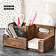 Organizador de madera de roble. Desktop organizers. Foksvudrus. Интернет-магазин Ярмарка Мастеров.  Фото №2