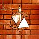 Stained glass ceiling lamp Tiffany. The icosahedron. retro. Loft. Loft. Ceiling and pendant lights. Glass Flowers. My Livemaster. Фото №6