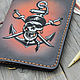 Order Leather passport cover with a Pirate anchor pattern. SUNGAZER leather products. Livemaster. . Passport cover Фото №3