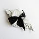 Order Domino leather flower brooch black and white black and white. De-Si-Re. Livemaster. . Brooches Фото №3