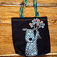 Order Bag - shopper  "Blue Dog with Blue Flowers" for children. natali. Livemaster. . Shopper Фото №3