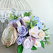 Цветы и флористика handmade. Livemaster - original item Bouquet of flowers with Ranunculus in pastel shades. Handmade.. Handmade.