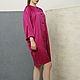 Order Coat dress summer fuchsia satin with wide sleeves. Voielle. Livemaster. . Dresses Фото №3