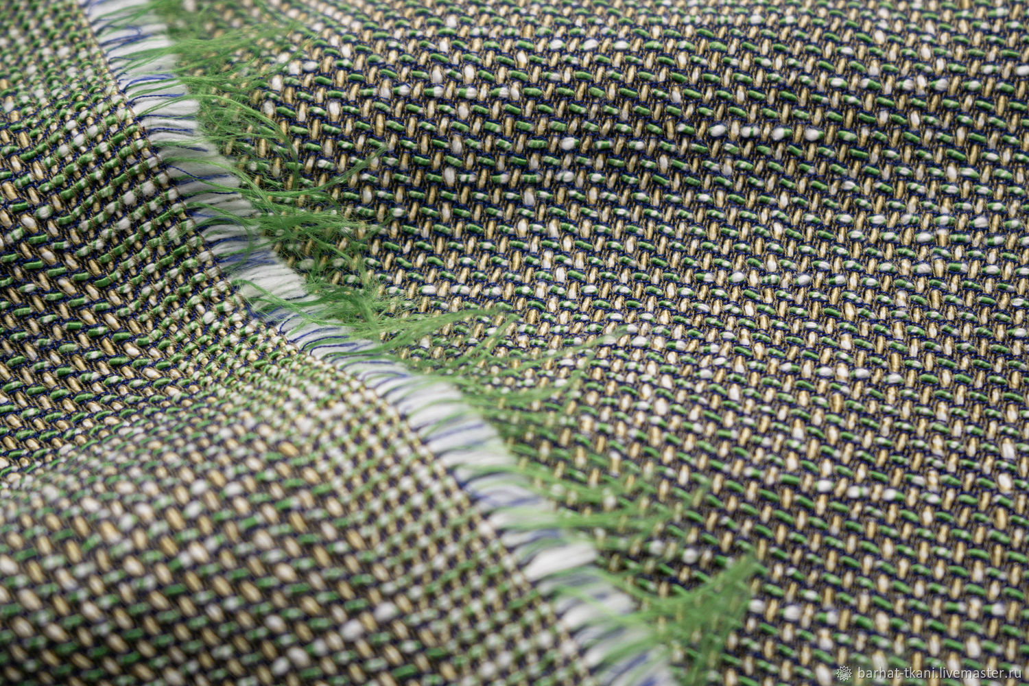 Ткань мебельная рогожка зеленая
