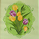 Tray table painted 'Yellow tulips', Trays, ,  Фото №1