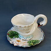 Посуда handmade. Livemaster - original item teacups: Swan lake. Handmade.