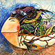 Картина акварель "Фрида с колибри", Картины, Москва,  Фото №1