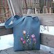 shopper: Linen bag with embroidery Spring!!, Shopper, Shuya,  Фото №1
