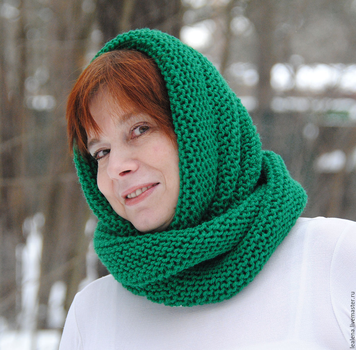 Снуд-шарф ярко-зеленый \
