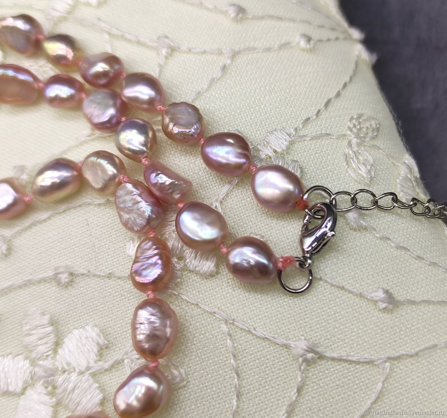Бусы из жемчуга Натуральный барочный розовый жемчуг купить в интернет ...