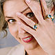 Gold plated silver sky blue topaz ring (RCOV12x10). Rings. IRStudio. My Livemaster. Фото №6