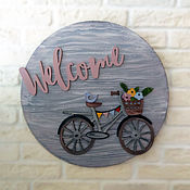 Для дома и интерьера ручной работы. Ярмарка Мастеров - ручная работа Wooden Welcome panel, Door plate. Handmade.