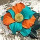 Flower leather (brooch, barrette). Brooch-clip. lilyshop. Online shopping on My Livemaster.  Фото №2