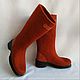 Boots felted Terracotta h 30, High Boots, Tomsk,  Фото №1