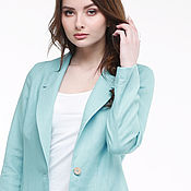 Одежда handmade. Livemaster - original item Blue-gray linen jacket. Handmade.