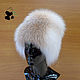 Vip hat women's fur on a knitted base fur shadow frost, Caps, Ekaterinburg,  Фото №1