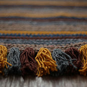 Для дома и интерьера handmade. Livemaster - original item Knitted carpet with fringe Autumn jazz. Handmade.