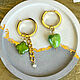 Order Earrings rings gilt 24 carat. Green clover and heart pendants. Only_you_byElena. Livemaster. . Congo earrings Фото №3