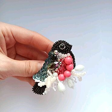 Украшения ручной работы. Ярмарка Мастеров - ручная работа Брошь Снегирь. Handmade.