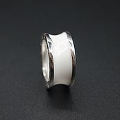 Украшения handmade. Livemaster - original item Silver ring with white ceramic. Handmade.