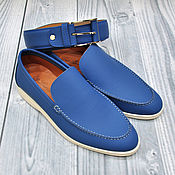 Обувь ручной работы handmade. Livemaster - original item Loafers and belt made of genuine calfskin, to order!. Handmade.