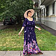 Летнее фиолетовое платье. Платья. МАРГАРИТА - М. Интернет-магазин Ярмарка Мастеров.  Фото №2