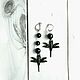 Silver asymmetrical dragonfly earrings with agate. Earrings. Jewelry Elena. Online shopping on My Livemaster.  Фото №2