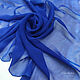 Платок из шёлка #Blue Синий платок Батик шёлк 100%, Платки, Кисловодск,  Фото №1