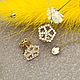 Elegant earrings with natural diamonds in yellow gold 585, Stud earrings, Ekaterinburg,  Фото №1