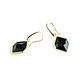 Earrings black 'Glitter' gold earrings, earrings with black stone. Earrings. Irina Moro. Online shopping on My Livemaster.  Фото №2