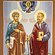 Гобелен Святые Петр и Павел, икона ручной работы, Гобелен, Златоуст,  Фото №1