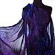 Order Scarf silk black blue purple long women's scarf stole. Silk scarves gift for Womans. Livemaster. . Scarves Фото №3