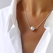 Украшения handmade. Livemaster - original item Ball textured necklace floating on a flagellum chain-stylish decoration. Handmade.