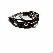 Украшения ручной работы. Ярмарка Мастеров - ручная работа A bracelet made of beads: Bracelet on a leather cord. Handmade.