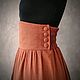 Linen skirt with belt-corset (brick color). Skirts. pugovkino delo (Pugovkino-delo). My Livemaster. Фото №4