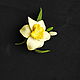 Brooch made of wool 'Flower daffodil', Brooches, St. Petersburg,  Фото №1