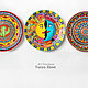 'Mexican Trio' Set of plates on the wall hand-painted. Plates. Art by Tanya Shest. My Livemaster. Фото №4