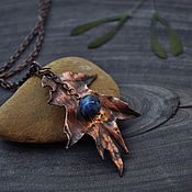 Украшения ручной работы. Ярмарка Мастеров - ручная работа Кулон медный Лист Клена. Handmade.
