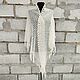 Brunello Cucinelli Net Shawl White Openwork Knitted with Fringe. Shawls. Yuliya Chernova. My Livemaster. Фото №4