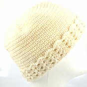 Аксессуары handmade. Livemaster - original item Hats: knitted wool hat with lapel. Handmade.