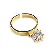 Украшения handmade. Livemaster - original item Pendant Ring, Zircon ring, Gold Ring. Handmade.