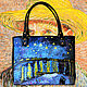 Order Van Gogh Leather black handbag Starry night over the Rhone. Leather  Art  Phantasy. Livemaster. . Classic Bag Фото №3