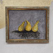 Картины и панно handmade. Livemaster - original item The picture in the kitchen loft-style grey concrete yellow pear. Handmade.
