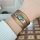Gold bracelet on the arm with aventurine on March 8. Textile bracelet. БРАСЛЕТЫ- ТАЛИСМАНЫ. Online shopping on My Livemaster.  Фото №2