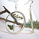 Transparent Earrings with an Annual plant of the Umbrella family Eco Boho. Earrings. WonderLand. My Livemaster. Фото №4