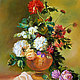 The picture of the 'Classic still life with Peonies and Roses' (oil on canvas), Pictures, Voronezh,  Фото №1