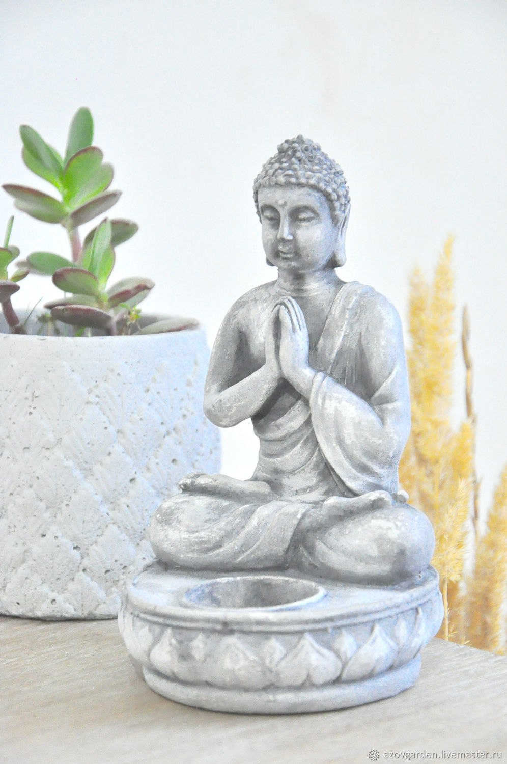 Figurine-Buddha candle holder made of concrete, bronze, silver, stone, Figurines, Azov,  Фото №1