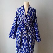 Одежда handmade. Livemaster - original item Uzbek cotton robe made of ikat. Boho coat, caftan. Handmade.